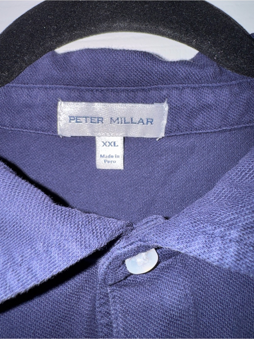 Men’s Peter Millar Cotton Navy Blue Relaxed Polo Shirt XXL - Picture 4 of 5